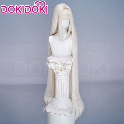 【Long Ver Ready For Ship】DokiDoki Game Cosplay Wig Short / Long White Hair Detachable Buns