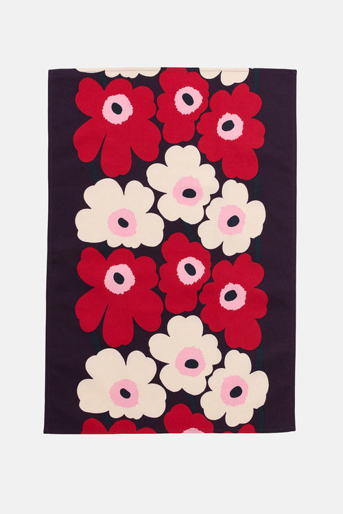 Marimekko Pieni Unikko Tea Towel Plum/Cranberry