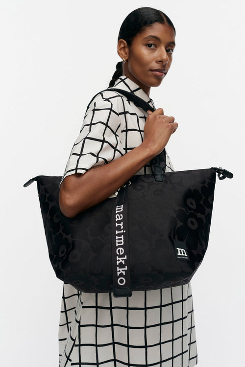 Marimekko Unikko Medium Tote Bag Black