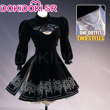 【Minor Defects Sale – Final Sale】【Size S-3XL】DokiDoki-SR Game Cosplay White / Black Dress Costume