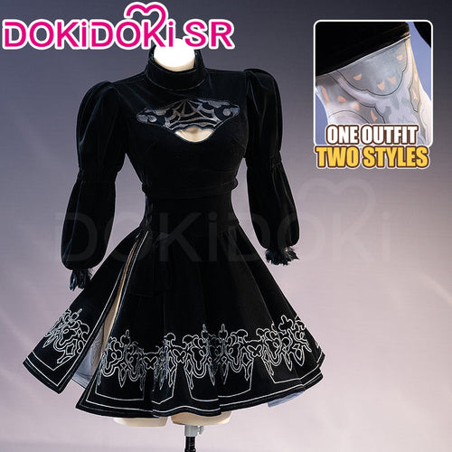 【Minor Defects Sale – Final Sale】【Size S-3XL】DokiDoki-SR Game Cosplay White / Black Dress Costume
