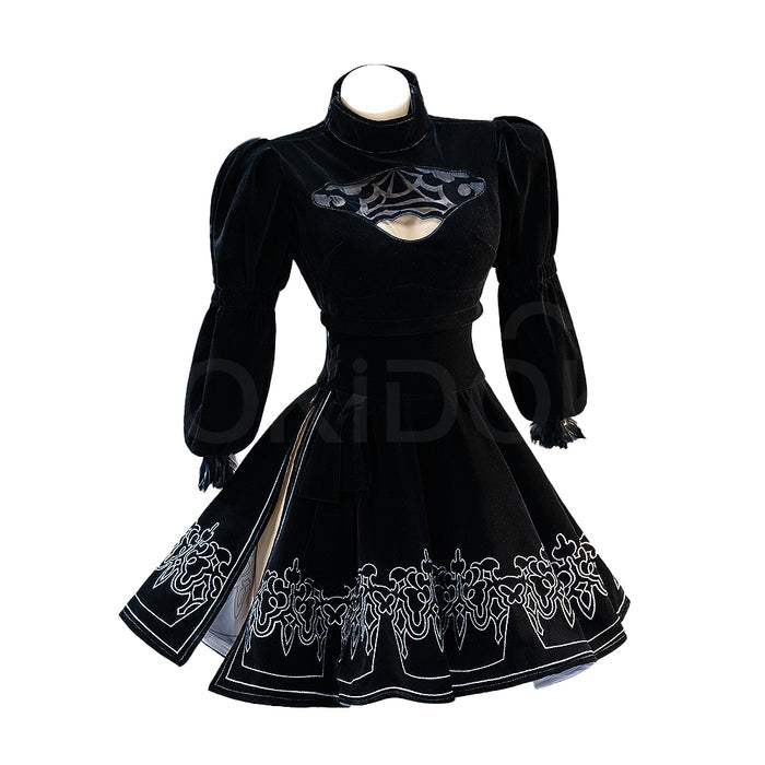 【Minor Defects Sale – Final Sale】【Size S-3XL】DokiDoki-SR Game Cosplay White / Black Dress Costume