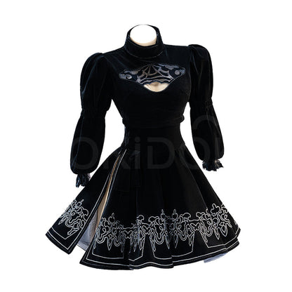 【Minor Defects Sale – Final Sale】【Size S-3XL】DokiDoki-SR Game Cosplay White / Black Dress Costume