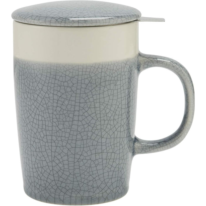 Mug + Infuser, Crackle Glaze, 16 oz