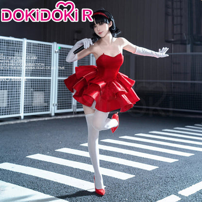 【Partially Ready For Ship】DokiDoki-R Anime Perfect Blue Cosplay Kirigoe Mima Costume Strapless Red Dress