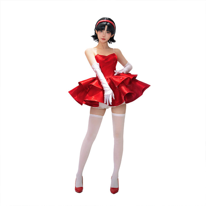 【Partially Ready For Ship】DokiDoki-R Anime Perfect Blue Cosplay Kirigoe Mima Costume Strapless Red Dress