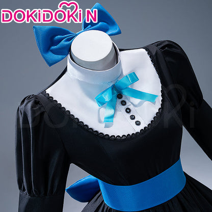 【Partially Ready For Ship】【Size S-3XL】DokiDoki-N Anime Cosplay Costume Black White Dress  Blue Bow