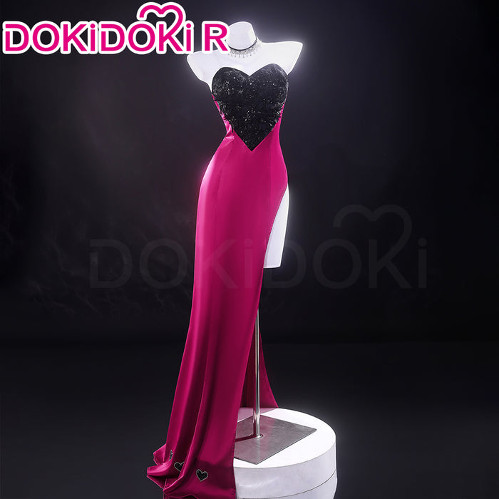 【Partially Ready For Ship】【Size XS-3XL】DokiDoki-R Anime Cosplay Costume Purplish-Red Black Heart Dress Satin / Sequins Strapless Formal Dress Gown