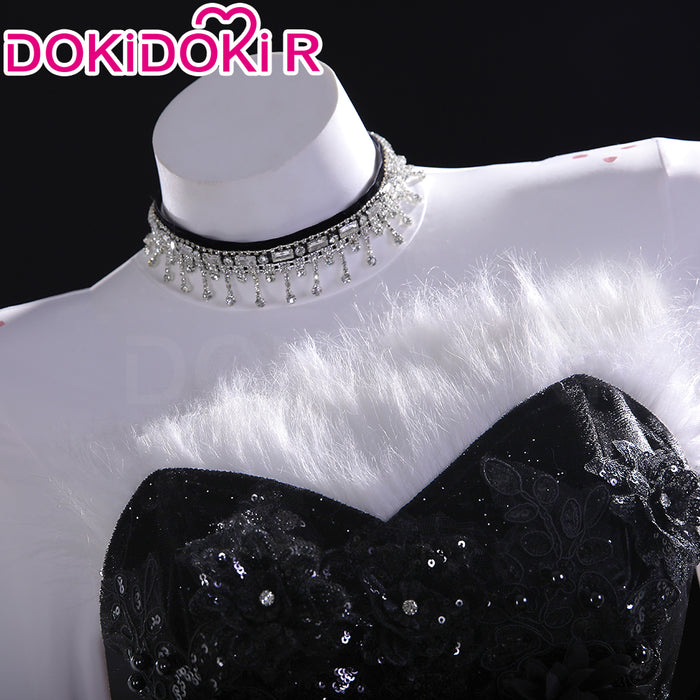 【Partially Ready For Ship】【Size XS-3XL】DokiDoki-R Anime Cosplay Costume Purplish-Red Black Heart Dress Satin / Sequins Strapless Formal Dress Gown