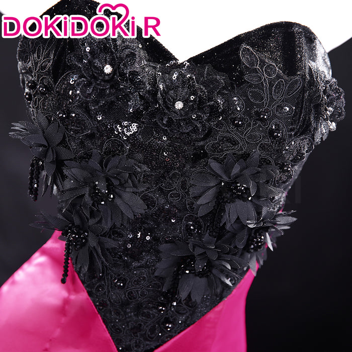 【Partially Ready For Ship】【Size XS-3XL】DokiDoki-R Anime Cosplay Costume Purplish-Red Black Heart Dress Satin / Sequins Strapless Formal Dress Gown