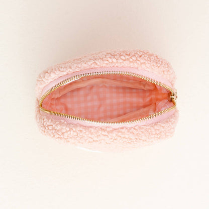 Pink Square Teddy Pouch - Heart