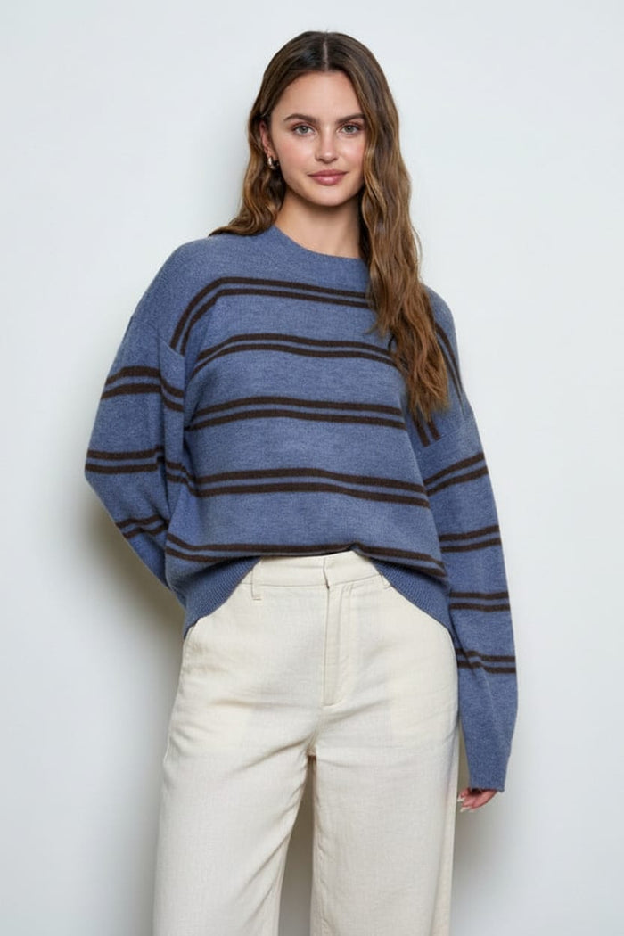 Prescott Striped Sweater Prescott Striped Sweater | Women's Fall Knit Pullover Tops