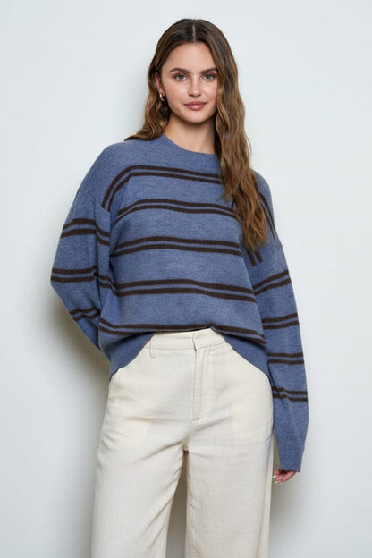 Prescott Striped Sweater Prescott Striped Sweater | Women's Fall Knit Pullover Tops