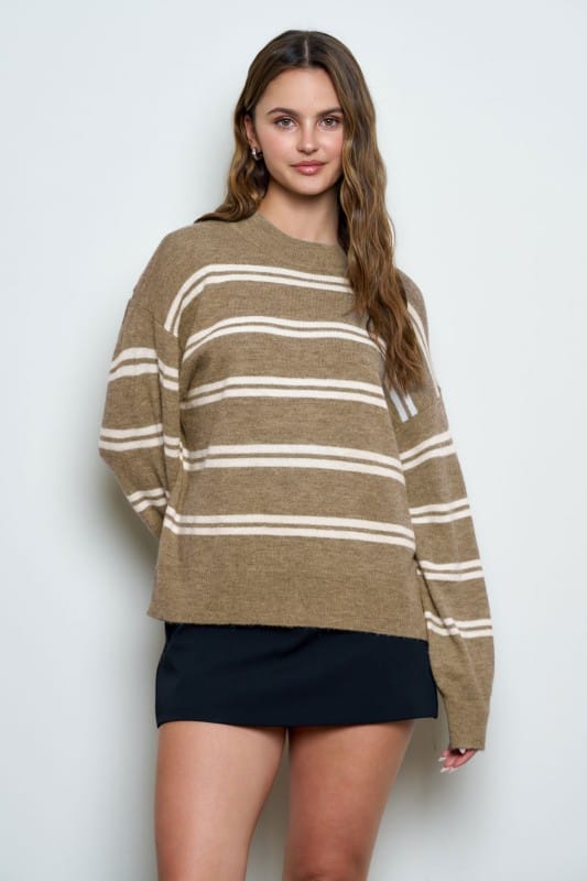 Prescott Striped Sweater Prescott Striped Sweater | Women's Fall Knit Pullover Tops