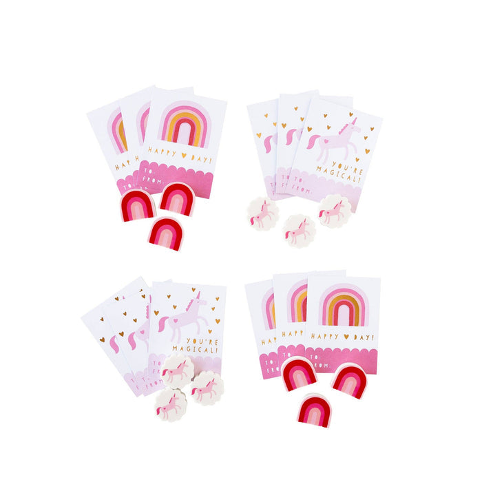 Rainbows and Unicorns Valentine's Cards