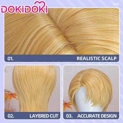 【Ready For Ship】DokiDoki Anime Agents of the Four Seasons: Dance of Spring Cosplay Rindou Azami Wig Short Yellow Hair