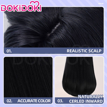 【Ready For Ship】DokiDoki Anime Cat's Eye Cosplay Hitomi Kisugi Wig Long Black Hair
