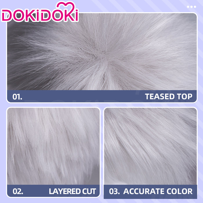 【Ready For Ship】DokiDoki Anime Cosmic Princess Kaguya! Cosplay Komazawa Rai Wig Short Silver Hair