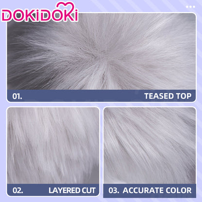 【Ready For Ship】DokiDoki Anime Cosmic Princess Kaguya! Cosplay Komazawa Rai Wig Short Silver Hair
