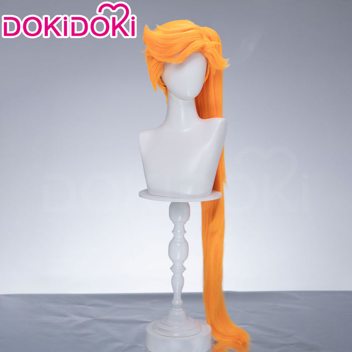 【Ready For Ship】DokiDoki Anime Cosplay Magical Transformation Wig Long Curly Orange Hair Side Ponytail