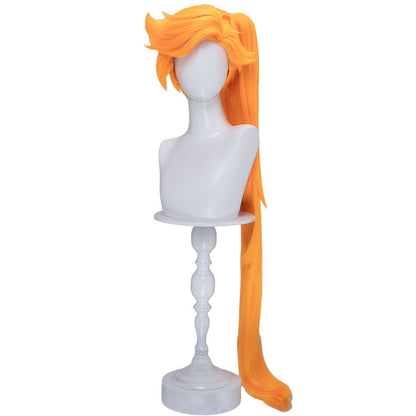 【Ready For Ship】DokiDoki Anime Cosplay Magical Transformation Wig Long Curly Orange Hair Side Ponytail