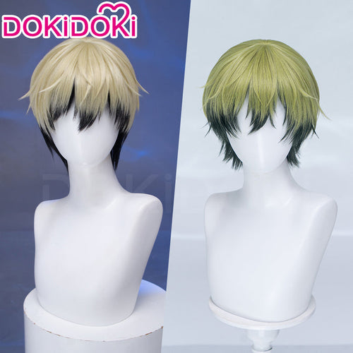 【Ready For Ship】DokiDoki Anime Cosplay Wig Short Blonde Green Black Layered Hair