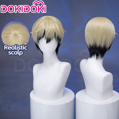 【Ready For Ship】DokiDoki Anime Cosplay Wig Short Blonde Green Black Layered Hair