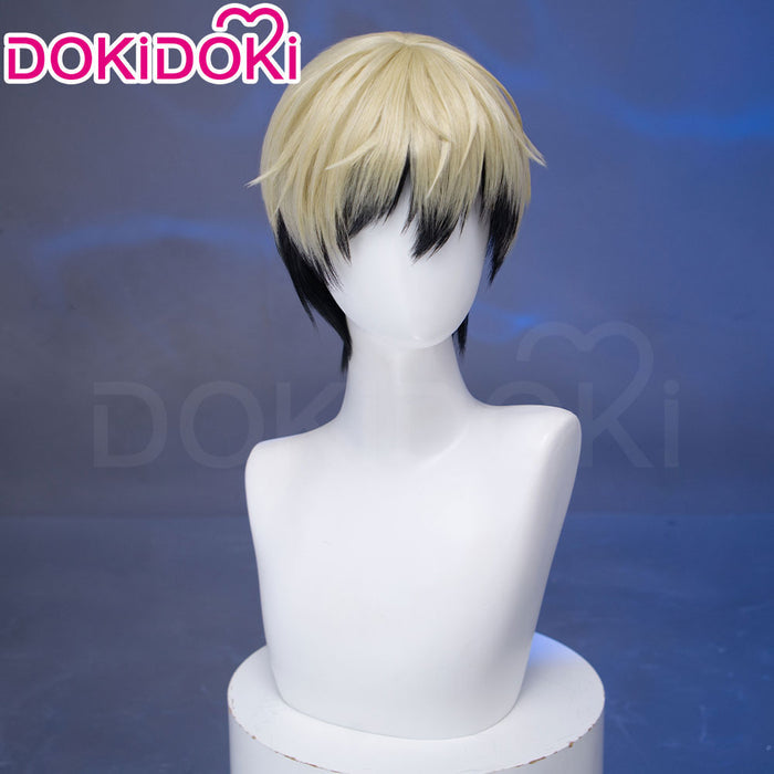 【Ready For Ship】DokiDoki Anime Cosplay Wig Short Blonde Green Black Layered Hair