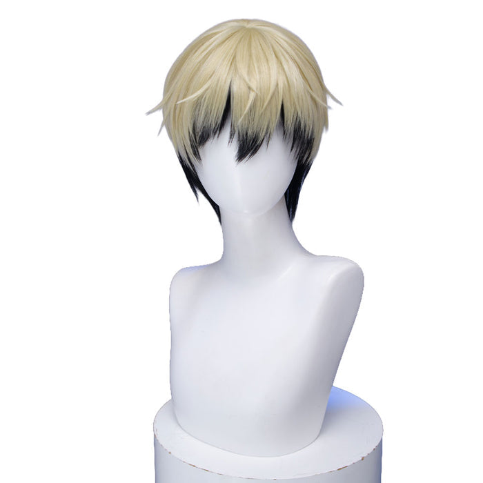 【Ready For Ship】DokiDoki Anime Cosplay Wig Short Blonde Green Black Layered Hair