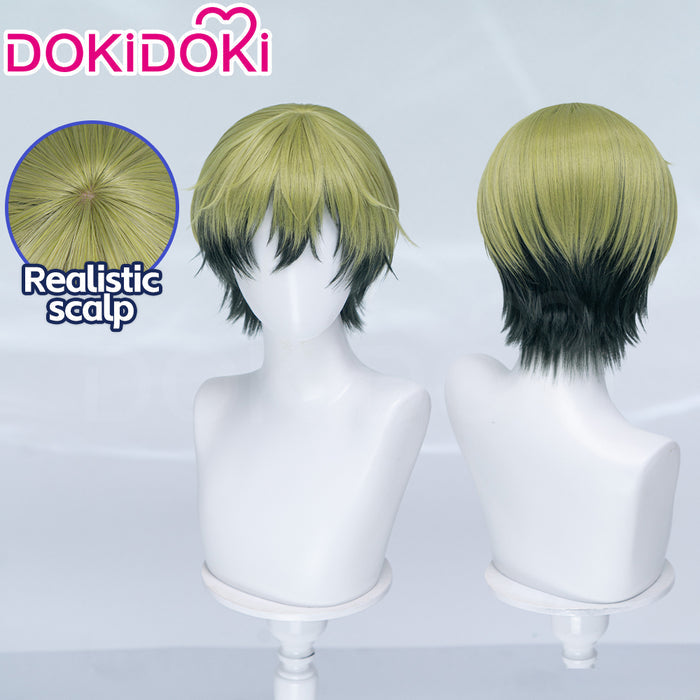 【Ready For Ship】DokiDoki Anime Cosplay Wig Short Blonde Green Black Layered Hair