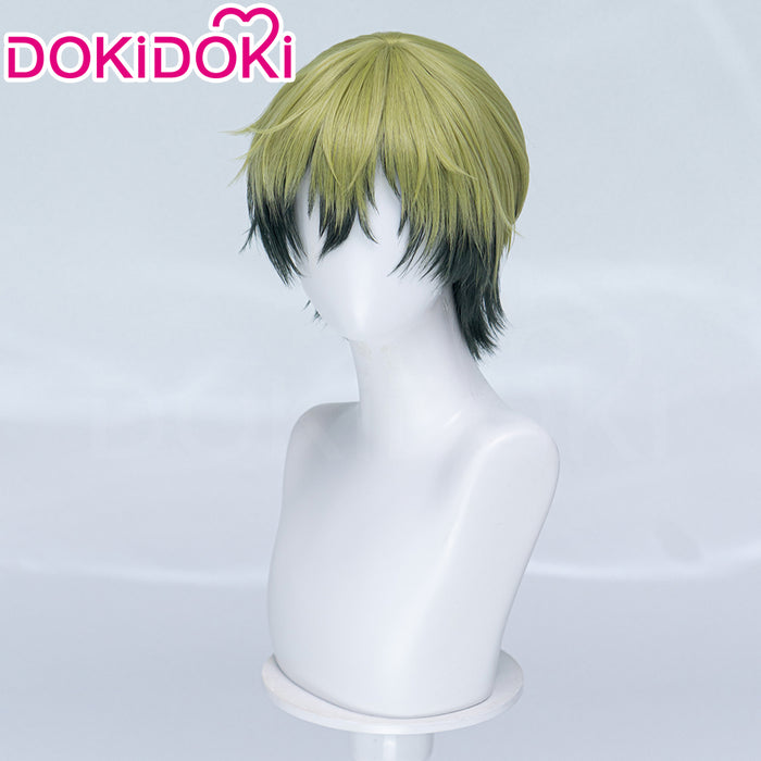 【Ready For Ship】DokiDoki Anime Cosplay Wig Short Blonde Green Black Layered Hair