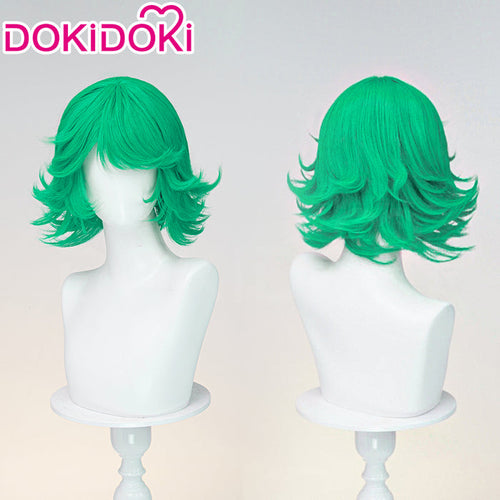 【Ready For Ship】DokiDoki Anime Cosplay Wig Short Curly Layered Outward-Flipped Green Hair