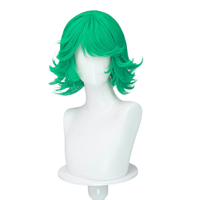 【Ready For Ship】DokiDoki Anime Cosplay Wig Short Curly Layered Outward-Flipped Green Hair
