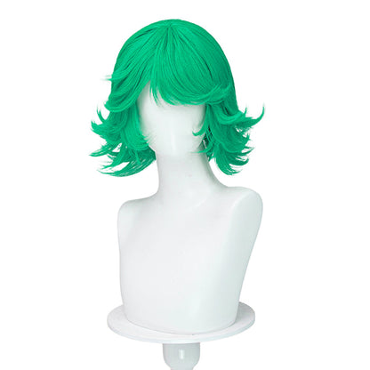 【Ready For Ship】DokiDoki Anime Cosplay Wig Short Curly Layered Outward-Flipped Green Hair