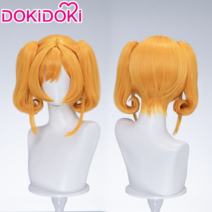 【Ready For Ship】DokiDoki Anime Cosplay Wig Short Curly Orange Hair Pigtails