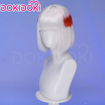 【Ready For Ship】DokiDoki Anime Cosplay Wig Short Straight Silver Red Highlight Hair