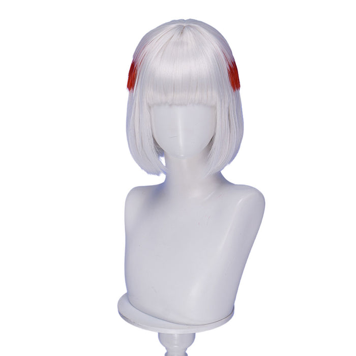 【Ready For Ship】DokiDoki Anime Cosplay Wig Short Straight Silver Red Highlight Hair