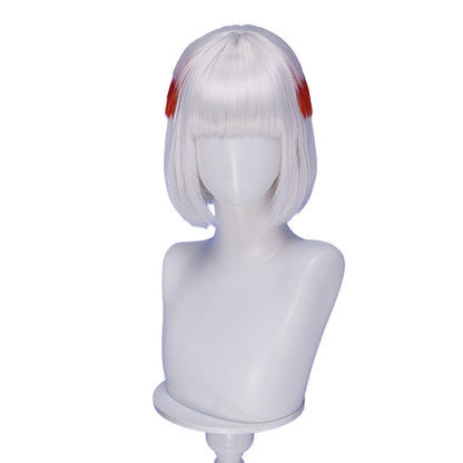 【Ready For Ship】DokiDoki Anime Cosplay Wig Short Straight Silver Red Highlight Hair
