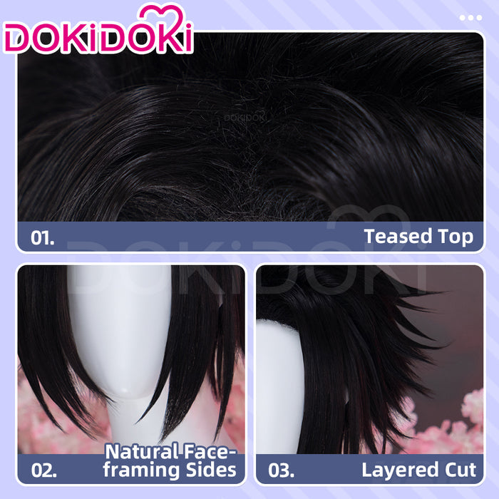 【Ready For Ship】DokiDoki Anime Hell's Paradise: Jigokuraku Cosplay Yamada Asaemon Shugen Wig Short Black Hair