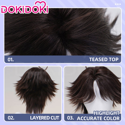 【Ready For Ship】DokiDoki Anime TO BE HERO X Cosplay Lin Ling Wig Short Dark Brown Hair Linling