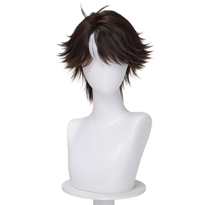 【Ready For Ship】DokiDoki Anime TO BE HERO X Cosplay Lin Ling Wig Short Dark Brown Hair Linling