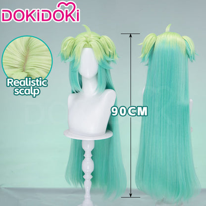 【Ready For Ship】DokiDoki Anime TO BE HERO X Cosplay Lucky Cyan Wig Long Straight Mint Green Gradient Hair