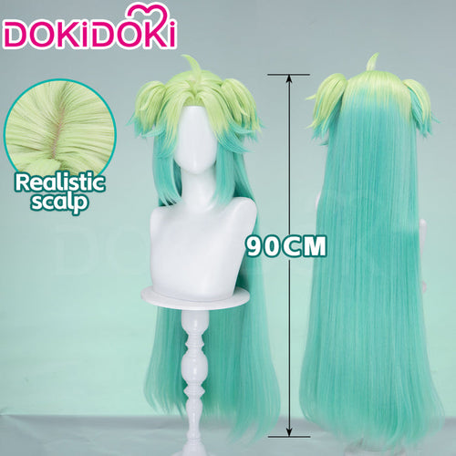 【Ready For Ship】DokiDoki Anime TO BE HERO X Cosplay Lucky Cyan Wig Long Straight Mint Green Gradient Hair