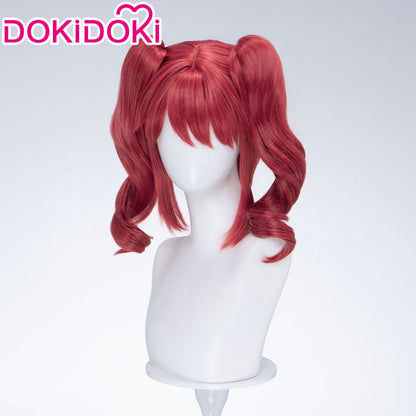 【Ready For Ship】DokiDoki Anime Twin Princesses of the Wonder Planet Cosplay Fine Wig Short Curly Red Pigtails Hair Fain