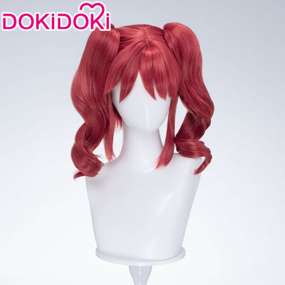【Ready For Ship】DokiDoki Anime Twin Princesses of the Wonder Planet Cosplay Fine Wig Short Curly Red Pigtails Hair Fain