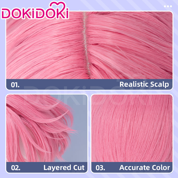 【Ready For Ship】DokiDoki Anime Which face does Tamon have now? Tamon Fukuhara Wig Short Pink Hair