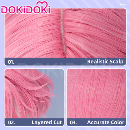 【Ready For Ship】DokiDoki Anime Which face does Tamon have now? Tamon Fukuhara Wig Short Pink Hair