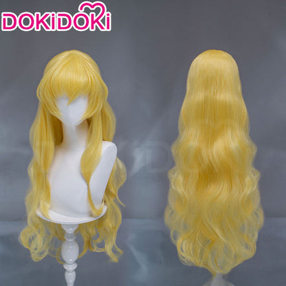 【Ready For Ship】DokiDoki Game Anime TouHou Project Cosplay Yakumo Yukari Wig Long Curly Blonde Hair