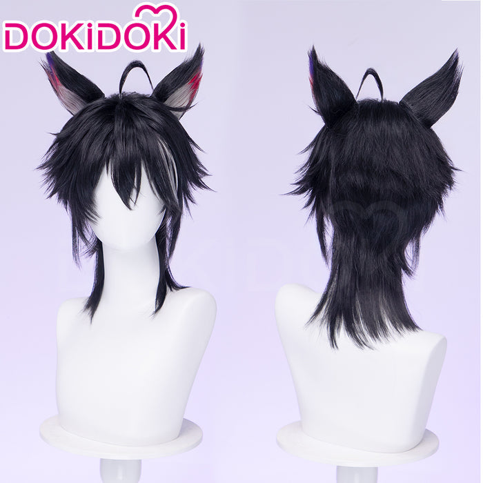 【Ready For Ship】DokiDoki Game Arknights: Endfield Cosplay Wulfgard Wig Short Black Silver Highlight Hair