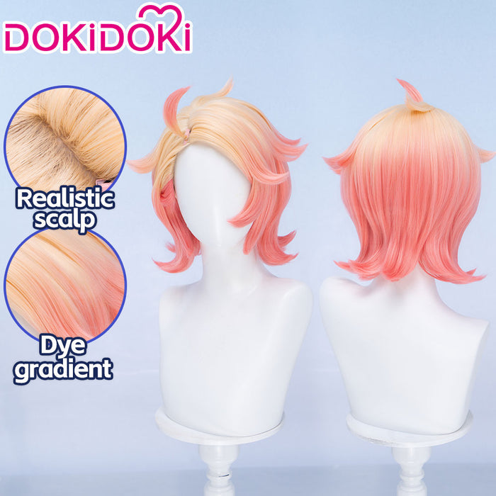 【Ready For Ship】DokiDoki Game Cosplay Trainer Wig Short Blonde Orange Gradient Hair